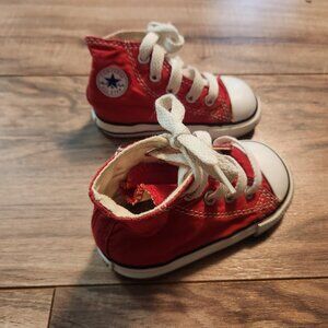 Converse All Star Red Unisex Infant Toddler Size 4 High Top Sneakers Shoes